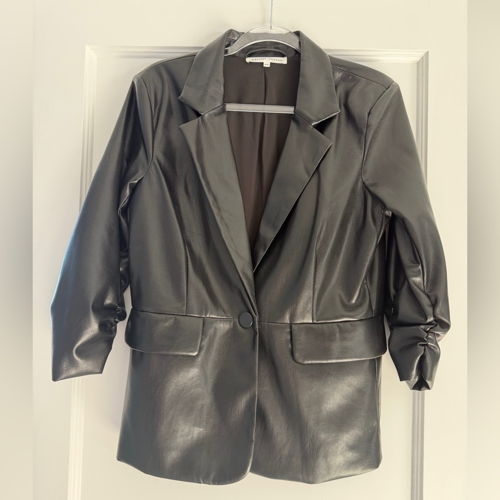 MELISSA NEPTON Black Vegab Leather Jacket